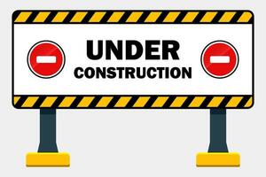Warnung Bau Bereich zum Zuhause und Gebäude Konstruktion Gelb druckbar Zeichen Poster Vorlage Design vektor