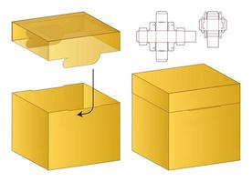 Box Verpackung gestanzte Vorlage Design. 3D-Modell vektor