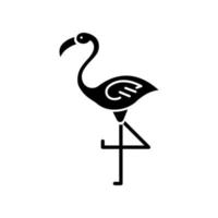 flamingo svart glyph ikon vektor
