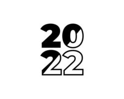 Frohes neues Jahr 2022 Textdesign. für Broschüren-Design-Vorlage, Karte, Banner. Vektor-Illustration. isoliert auf weißem Hintergrund. vektor