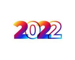 Frohes neues Jahr 2022 Textdesign. für Broschüren-Design-Vorlage, Karte, Banner. Vektor-Illustration. isoliert auf weißem Hintergrund. vektor
