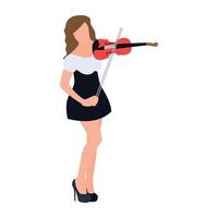 kvinna som spelar fiol vektor