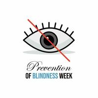 förebyggande av blindhet vecka vektor
