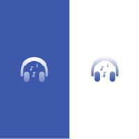 Logo med hörlurar. Kärlek för musik i hörlurar. Radio online vektorgradient logotyp vektor