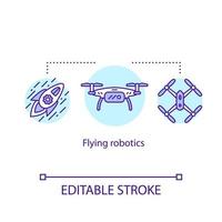 Konzeptsymbol für fliegende Roboter vektor