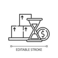 lineares Symbol für Budgeterhöhungsdiagramm vektor