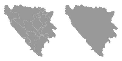 Bosnien und Herzegowina grau Karte mit administrative Bezirke. Vektor Illustration.