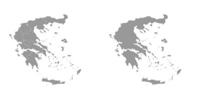 grå Karta av grekland med administrativ regioner. vektor illustration.