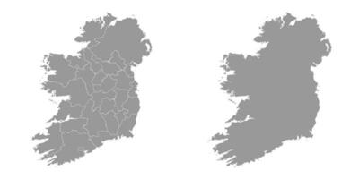 irland Karta med län och nordlig irland. vektor illustration.