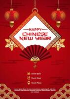 vektor kinesisk ny år festival firande affisch mall