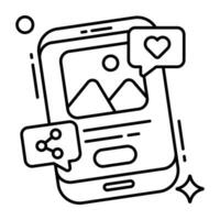 ett ikon design av dela med sig mobil Foto vektor
