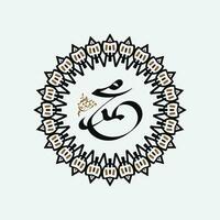 Mawlid al Nabi Mohammed. Jahrgang Vektor Illustration, schwarz und Gold Hintergrund. Begrüßung das Geburtstag von das Prophet Muhammad gesehen. geeignet zum Banner, Gruß Karten usw