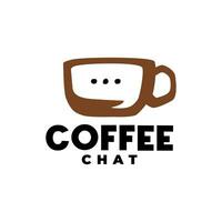 Illustration von ein Kaffee Tasse Bildung ein Blase Plaudern Form. Kaffee Plaudern Logo Vektor Vorlage.