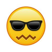 Ausdruck von Schande Gesicht mit Sonnenbrille groß Größe von Gelb Emoji Lächeln vektor