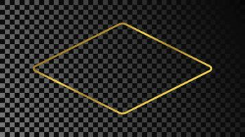 Gold glühend gerundet Rhombus gestalten Rahmen vektor