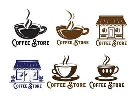 Jahrgang Kaffee Geschäft Logo Vorlage vektor