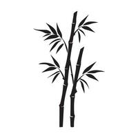 bambu löv ikon över vit bakgrund, silhuett stil, vektor illustration.