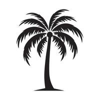 Kokosnuss Baum Symbol. eben Stil schwarz auf Weiß Vektor Illustration.