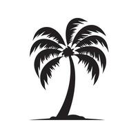kokos träd ikon. platt stil svart på vit vektor illustration.