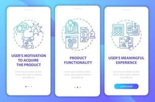 Verbessern des Bildschirms der Seite für das UX-Onboarding der mobilen App vektor