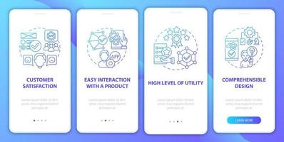 Usability Assessment Onboarding Mobile App Seitenbildschirm vektor