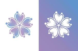 blomma symbol med Färg lutning vektor