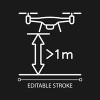 minimale Flughöhe weißes lineares manuelles Etikettensymbol für dunkles Thema vektor