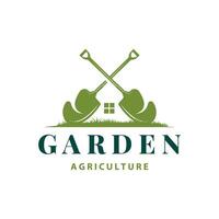 Garten Logo inspirierend Design zum einfach Jahrgang Stil Plantage Ausrüstung zum ein Natur Konzept Unternehmen Marke vektor