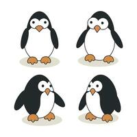 söt fett pingvin tecknad serie vektor illustration