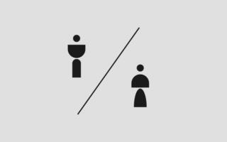 minimalistisch und einfach Symbol Toilette Geschlecht Logo vektor