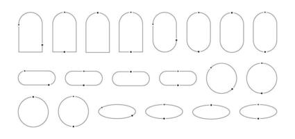 ästhetisch Frames Pack von y2k Elemente. minimalistisch linear Vorlagen zum Poster, Beiträge und Geschichten. Grenzen zum Sozial Netzwerke. isoliert Vektor Illustration auf Weiß Hintergrund.