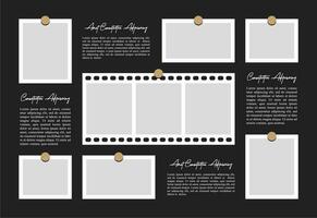 bilder eller foton ram collage. serier sida rutnät layout abstrakt Foto ramar och digital Foto vägg mall vektor
