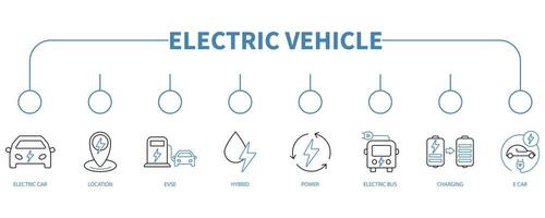 elektrisch Fahrzeug Banner Netz Symbol Vektor Illustration Konzept