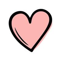 Pastell- Beige Gekritzel Herz isoliert auf Weiß Hintergrund. Hand gezeichnet Liebe Herz. Vektor Illustration zum irgendein Design.
