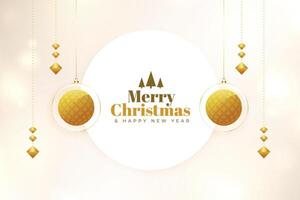 elegant glad jul dekorativ gyllene hälsning design vektor