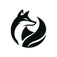 Fuchs Maskottchen Logo silhouettiert wild Symbol im Vektor Illustration