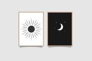 Wandkunstsammlung Sonne und Mond vektor