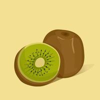 färgglad kiwi. skisser med skuren kiwi. vektor illustration isolerade.