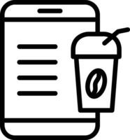 Kaffee Handy, Mobiltelefon Vektor Symbol