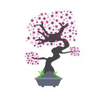 bonsai sakura blomma i pott illustration vektor