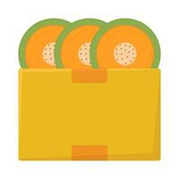 Cantaloup-Melone Scheibe im Box Illustration vektor