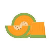 cantaloupmelon skiva frukt illustration vektor