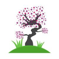Bonsai Sakura Blume im Garten Illustration vektor