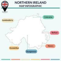 infographic av nordlig irland Karta. infographic Karta vektor