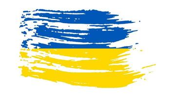 ukrainska nationell flagga i grunge stil vektor