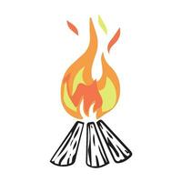 einstellen von Feuer Flamme Vektor Symbole. Feuer Silhouette Illustration.