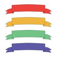 Vektor Sammlung von Hand gezeichnet farbig Band