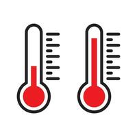 Hitze Temperatur, Thermometer Symbol Vektor im eben Design