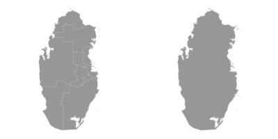 grå Karta av de administrativ uppdelningar av de Land av qatar. vektor illustration.