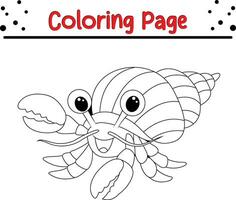 Färbung Seiten Einsiedler Krabbe vektor
